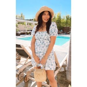 Show Me Your Mumu Bixby Mini Dress in Blue Lagoon Palm size Small